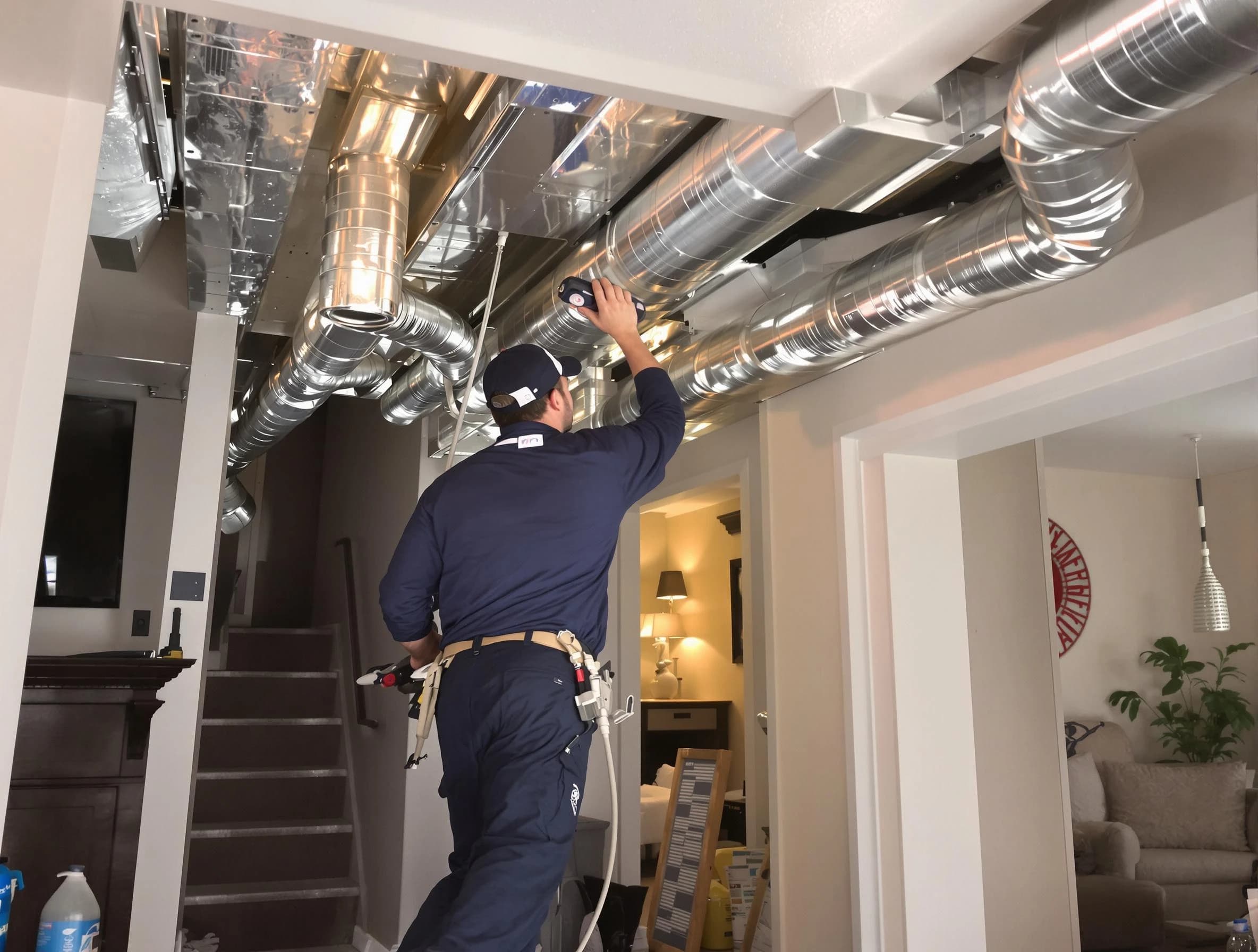 Murrieta Air Duct Cleaning expert performing specialized duct cleaning in a mobile home in Murrieta