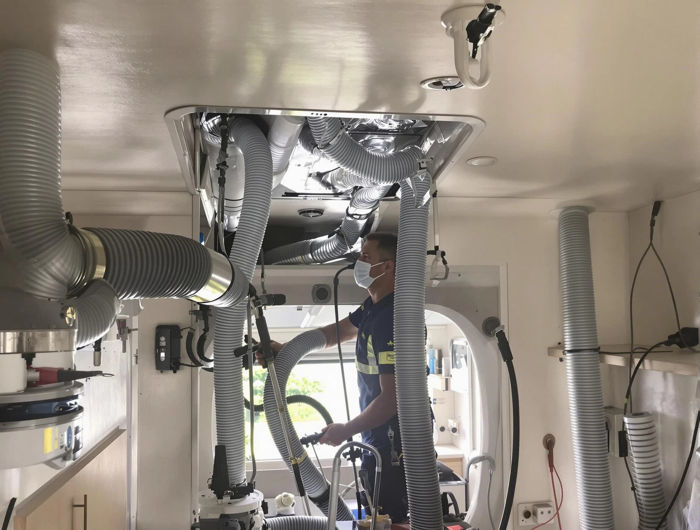 Murrieta Air Duct Cleaning specialist performing precise mobile home duct cleaning in Murrieta