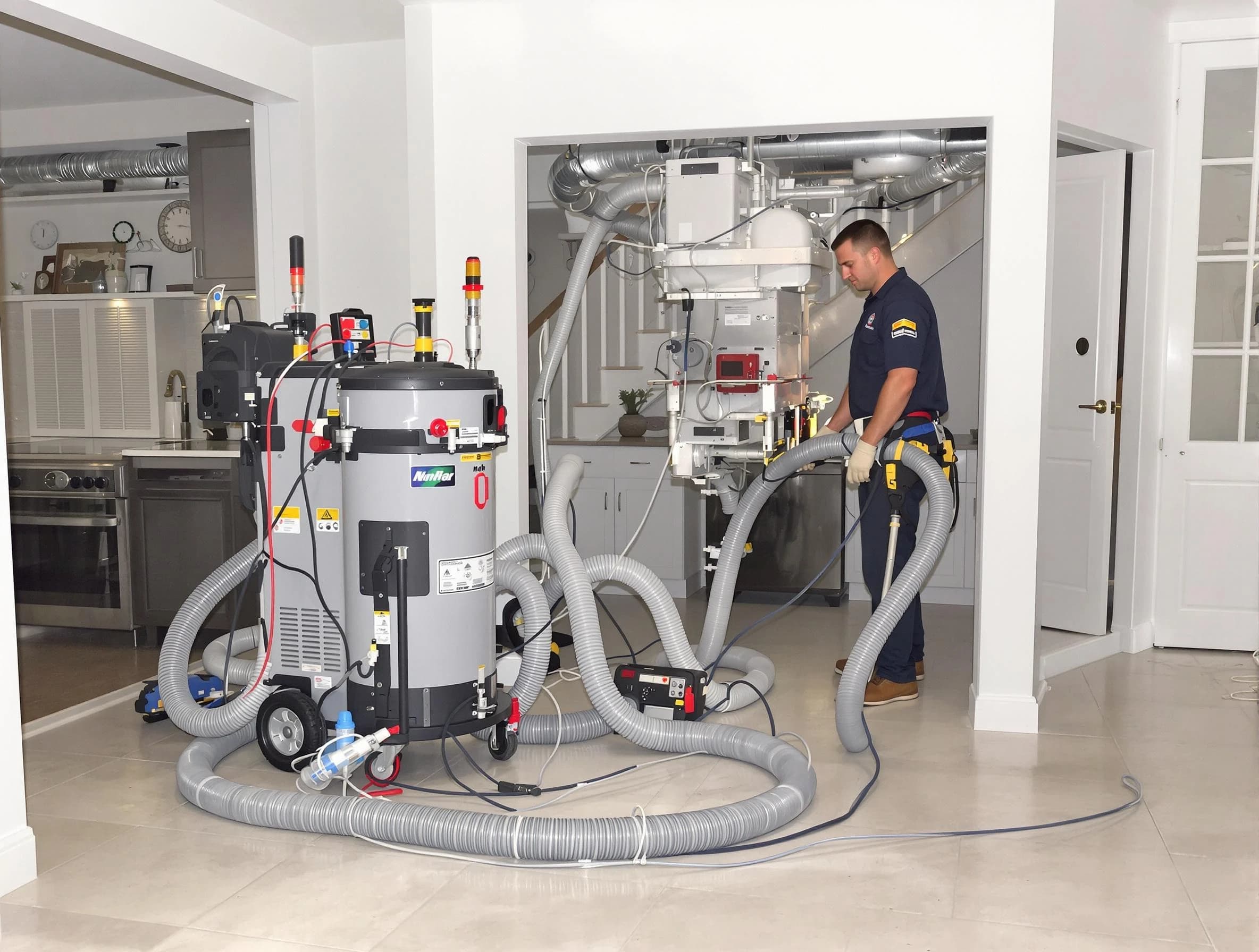 Murrieta Air Duct Cleaning technician operating negative pressure cleaning equipment for thorough duct maintenance in Murrieta
