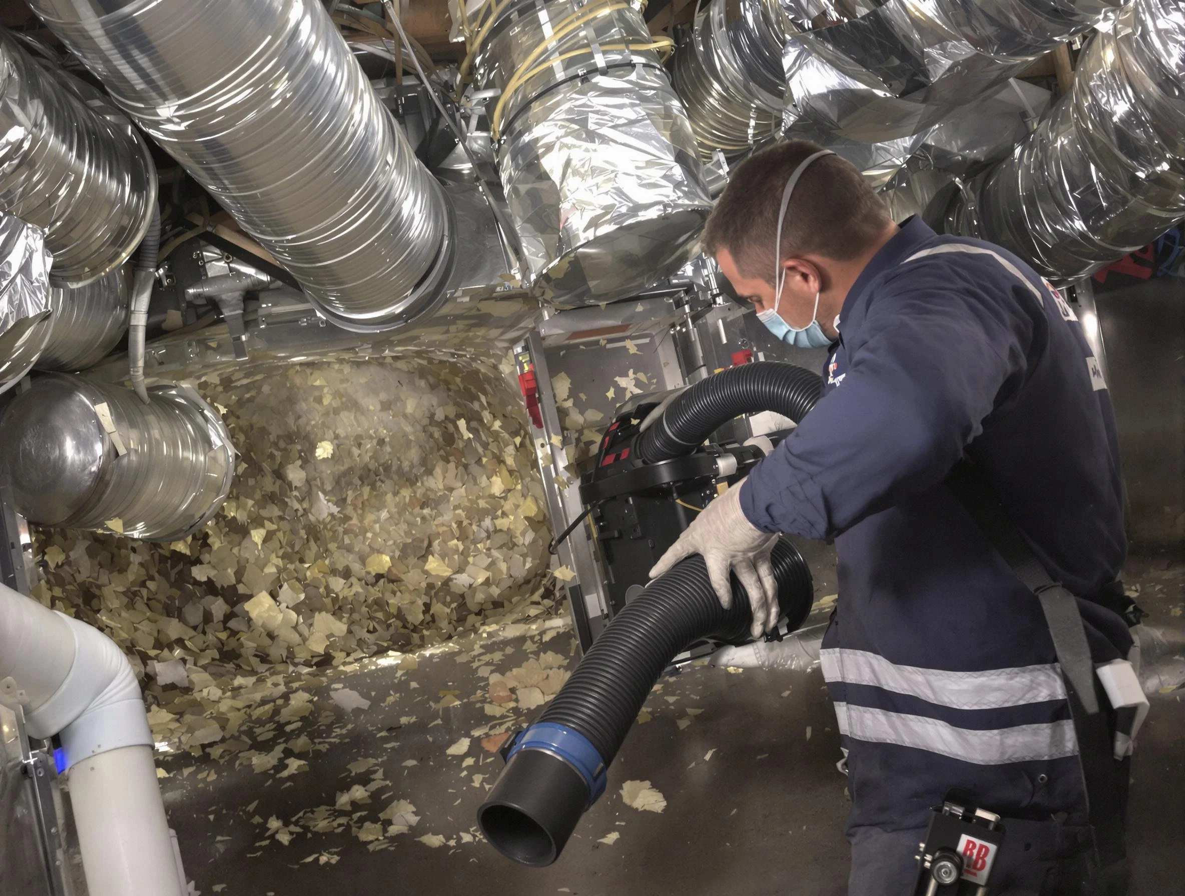 Murrieta Air Duct Cleaning specialist operating negative pressure cleaning equipment for thorough duct maintenance in Murrieta